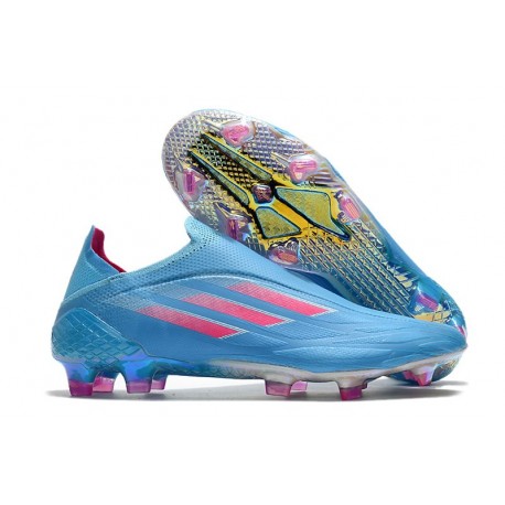 adidas X Speedflow+ FG Crampons Ciel Rose Choc Equipe Blanc
