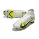 Nike Mercurial Superfly 8 Elite DF FG Silver Safari - Blanc Noir Argenté Jaune Fluo