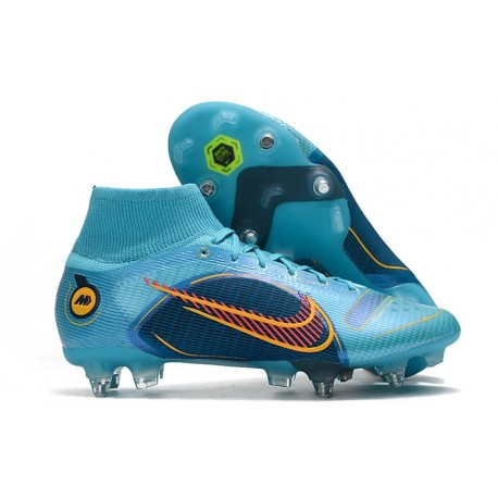 Nike Mercurial Superfly VIII Elite SG PRO Bleu Chlorine Orange Laser Marina
