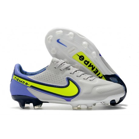 Chaussures Nike Tiempo Legend 9 Élite FG Gris Brouillard Volt Sapphire
