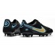 Chaussures de football Nike Tiempo Legend 9 Élite FG Noir Or Bleu