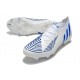 Chaussures adidas Predator Edge.1 FG Blanc Bleu Hi Res Blanc