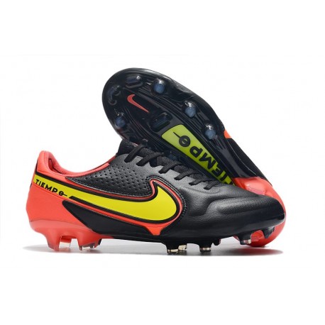 Chaussures de football Nike Tiempo Legend 9 Élite FG Noir Rouge Jaune