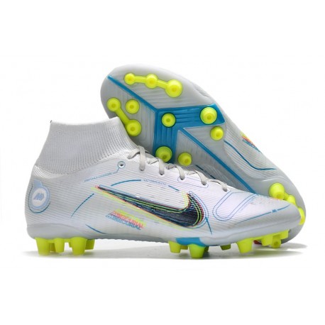 Chaussure Nike Mercurial Superfly 8 Elite AG Ballon Gris Bleu Foncé