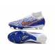 Nike Air Zoom Mercurial Superfly Elite IX FG Blanc Bleu Or