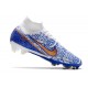 Nike Air Zoom Mercurial Superfly Elite IX FG Blanc Bleu Or