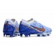 Nike Zoom Mercurial Vapor 15 Elite FG Blanc Bleu Or