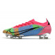 Chaussures Nike Mercurial Vapor 14 Elite FG Rose Bleu Vert