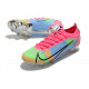 Chaussures Nike Mercurial Vapor 14 Elite FG Rose Bleu Vert