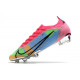 Chaussures Nike Mercurial Vapor 14 Elite FG Rose Bleu Vert