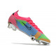 Chaussures Nike Mercurial Vapor 14 Elite FG Rose Bleu Vert