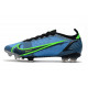 Chaussures Nike Mercurial Vapor 14 Elite FG Bleu Noir Volt