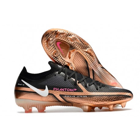 Crampons Nike Phantom GT2 Elite FG Cuivre Métallique Blanc Noir