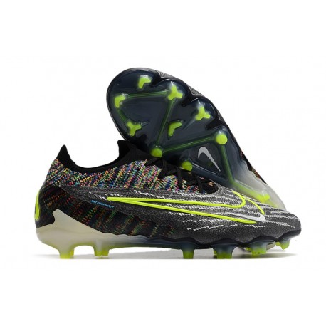Chaussures Nike Phantom GX Elite FG Noir Volt Blanc Bleu Lumière