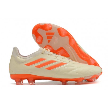Crampon de Foot adidas Copa Pure.1 FG Blanc Cassé Orange Solaire Equipe