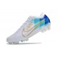 Nike Zoom Mercurial Vapor 15 Elite FG Blanc Bleu Or
