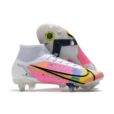 Nike Mercurial Superfly 8 Elite SG-PRO AC Dragonfly - White Metallic Silver Dark Raisin LIMITED EDITION