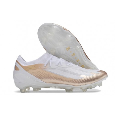 Chaussure adidas X Crazyfast Messi.1 FG Blanc Cuivre Métallique