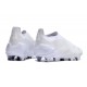 Chaussure de Foot adidas Predator Elite Laceless FG Blanc Argent Mét