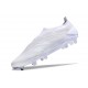 Chaussure de Foot adidas Predator Elite Laceless FG Blanc Argent Mét