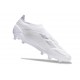 Chaussure de Foot adidas Predator Elite Laceless FG Blanc Argent Mét