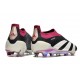 Chaussure de Foot adidas Predator Elite Laceless FG Noir Blanc Violet