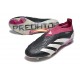 Chaussure de Foot adidas Predator Elite Laceless FG Noir Blanc Violet