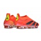 Chaussure de Foot adidas Predator Elite Laceless FG Rouge Noir Jaune 