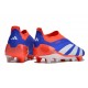 Chaussure de Foot adidas Predator Elite Laceless FG Bleu Blanc Rouge