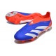 Chaussure de Foot adidas Predator Elite Laceless FG Bleu Blanc Rouge