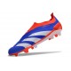 Chaussure de Foot adidas Predator Elite Laceless FG Bleu Blanc Rouge