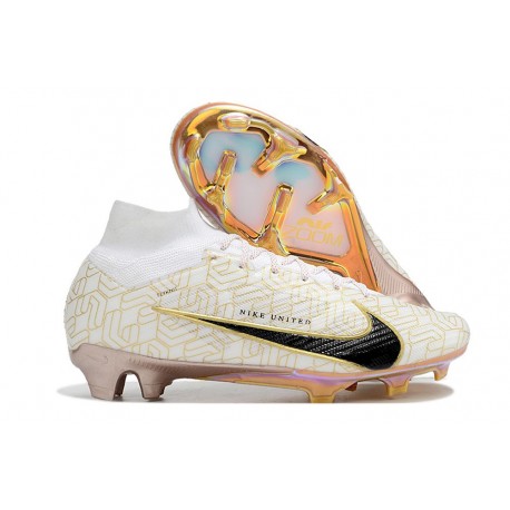 Nike Air Zoom Mercurial Superfly Elite IX FG Blanc Or Noir