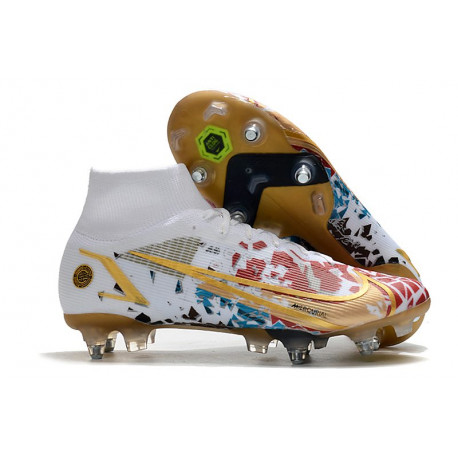 Nike Mercurial Superfly VIII Elite SG PRO Blanc Rouge Or