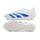 Chaussure de Foot adidas Predator Elite Laceless FG Blanc Bleu