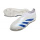 Chaussure de Foot adidas Predator Elite Laceless FG Blanc Bleu