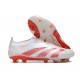 Chaussure de Foot adidas Predator Elite Laceless FG Blanc Rouge