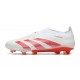 Chaussure de Foot adidas Predator Elite Laceless FG Blanc Rouge