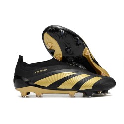 Chaussure de Foot adidas Predator Elite Laceless FG Noir Or