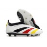 Chaussure de Foot adidas Predator Elite Laceless FG Blanc Noir Rouge Jaune