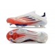 Chaussure Adidas F50+ Laceless FG Advancement – Blanc Rouge Bleu