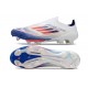 Chaussure Adidas F50+ Laceless FG Advancement – Blanc Rouge Bleu