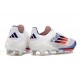 Chaussure Adidas F50+ Laceless FG Advancement – Blanc Rouge Bleu