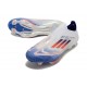 Chaussure Adidas F50+ Laceless FG Advancement – Blanc Rouge Bleu