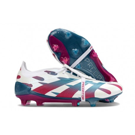 adidas Predator Elite Tongue FG Chaussure Blanc Rouge Bleu