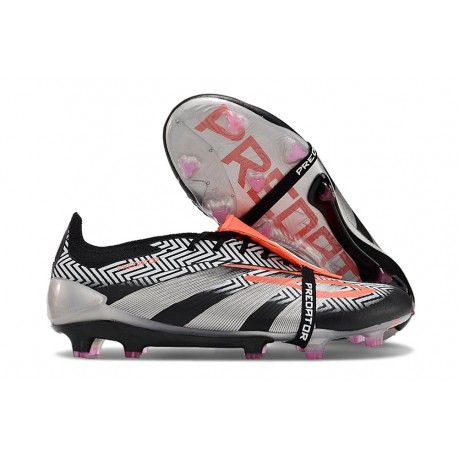 adidas Predator Elite Tongue FG Chaussure Noir Argent Rouge