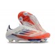 Crampons de Foot Adidas F50 + Elite FG Advancement - Blanc Rouge Bleu