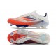 Crampons de Foot Adidas F50 + Elite FG Advancement - Blanc Rouge Bleu