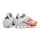 Crampons de Foot Adidas F50 + Elite FG Advancement - Blanc Rouge Bleu