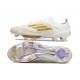 Crampons de Foot Adidas F50 + Elite FG Day Spark - Blanc Doré Blanc