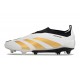 Chaussure de Foot adidas Predator Elite Laceless FG Blanc Or